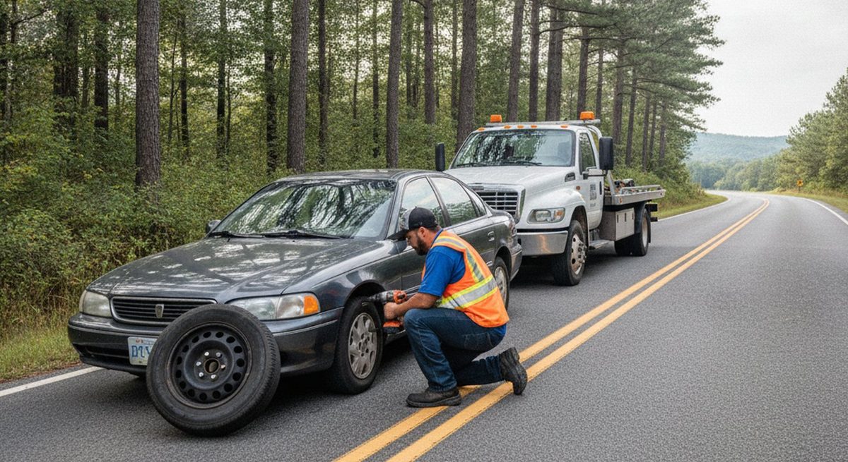 Mobile roadside tire change in Fayetteville NC