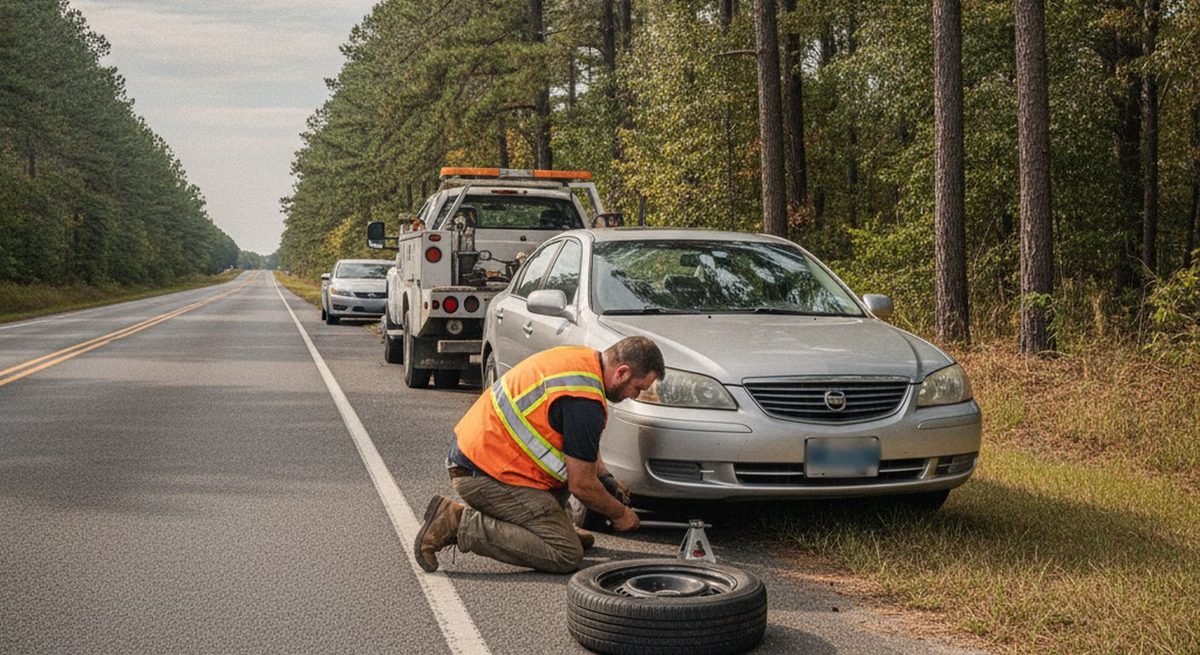 Roadside tire repair near Fayetteville NC